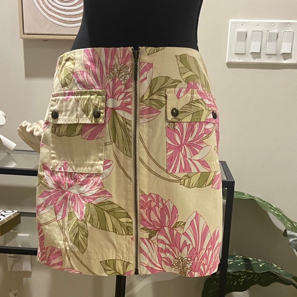 Tommy Hilfiger Floral Mini Skirt - Pink and Green